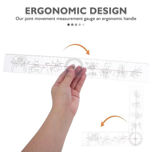 Mikinona Clear Plastic Goniometer - 360 Degree Transparent Orthopedic Angle Measuring Ruler - Knee Degree Measurement for Physical Therapy Occupational Use Students & Athletes in Saudi Arabia