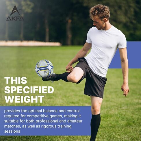 AKFA Champion Soccer Ball Size 5 – Match & Training Use | Premium TPU, SR Butyl Bladder, Weather-Resistant, Durable Grip – Blue/Yellow in Saudi Arabia