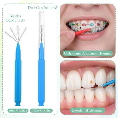 100 PCS Brush for Braces Interdental Brushes Between Teeth Dental Cleaning Tools Tooth Floss Picks Oral Hygiene Toothpicks in Kuwait