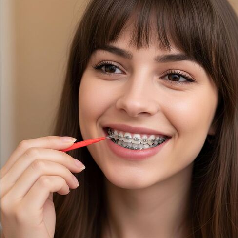 100 PCS Brush for Braces Interdental Brushes Between Teeth Dental Cleaning Tools Tooth Floss Picks Oral Hygiene Toothpicks in Kuwait