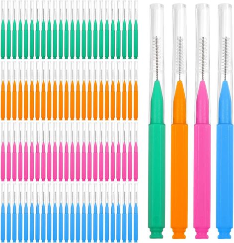 100 Pcs Interdental Brushes Braces Brush for Cleaner Dental Cleaning Tools Soft Tooth Floss Picks for Braces Bridges Care, Portable Bendable Heads in Kuwait