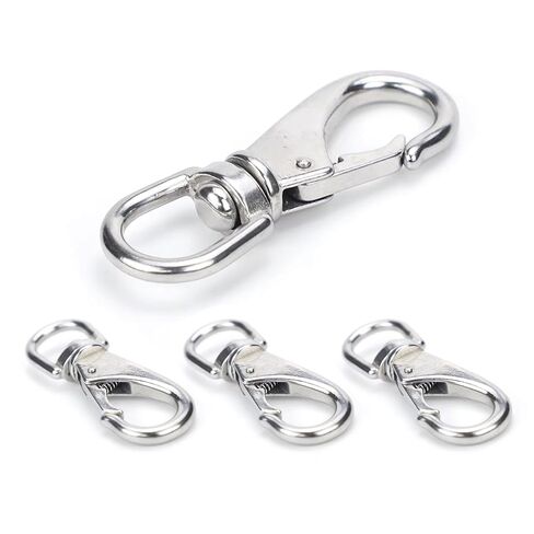 Swivel Eye Snap Hooks 304 Stainless Steel Flag Clips 3.5 Inch Heavy Duty Swivel Snap Hook Flag Pole Clips Spring Hooks for Flagpole Rope, Dog leashes, Keychains, Boat Ropes 4pcs in Kuwait