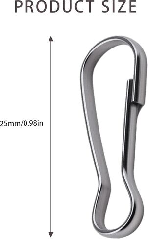 100Pcs 304 Stainless Steel Spring Hooks, Rust-Proof Lanyard Snap Clips for Keychains, ID Cards, Purse, DIY Projects – 1 Inch in Kuwait