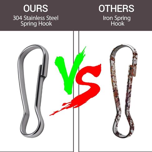 100Pcs 304 Stainless Steel Spring Hooks, Rust-Proof Lanyard Snap Clips for Keychains, ID Cards, Purse, DIY Projects – 1 Inch in Kuwait