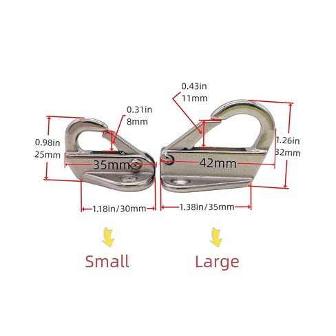 2pcs Spring Snaps, Stainless Steel 316 Spring Coat Hooks, Wall Mounted Fender Hooks Marine Hardware Accessories (2, Large) in Kuwait