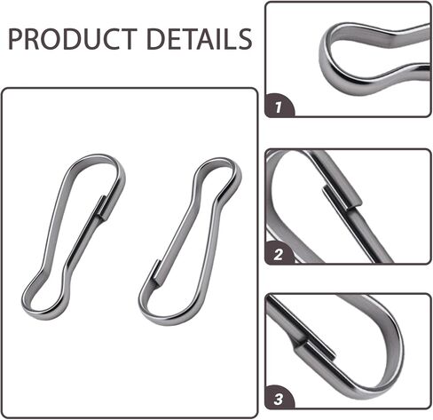 100Pcs 304 Stainless Steel Spring Hooks, Rust-Proof Lanyard Snap Clips for Keychains, ID Cards, Purse, DIY Projects – 1 Inch in Kuwait