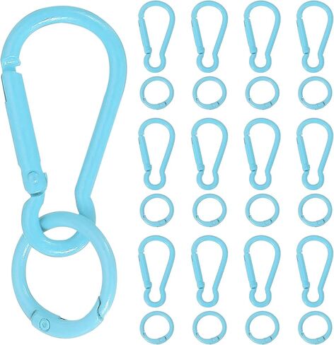 uxcell Spring Snap Clip Spring Snap Key Chain Hook with O Ring Multipurpose Candy Color Quick Link Keychain Clips Buckle in Kuwait
