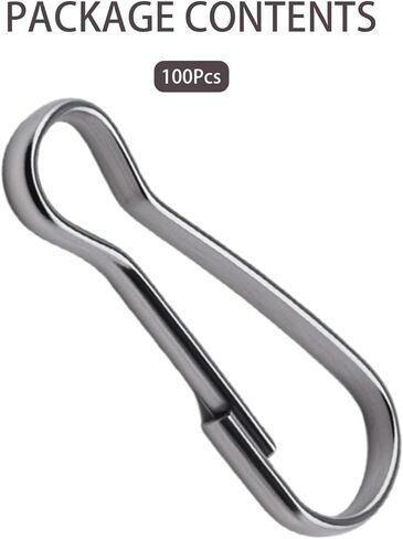100Pcs 304 Stainless Steel Spring Hooks, Rust-Proof Lanyard Snap Clips for Keychains, ID Cards, Purse, DIY Projects – 1 Inch in Kuwait