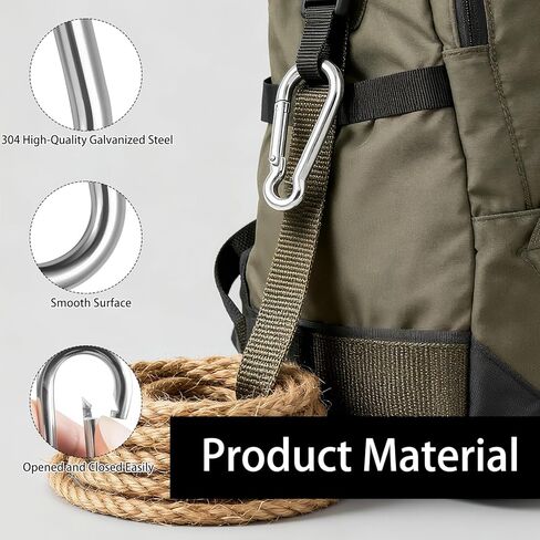 100 Pack M5 Spring Snap Hook Carabiner, Heavy Duty Galvanized Steel Quick Link Carabiner Clip, 200LBS Holding Capacity for Swing Hammock Travel Camping Fishing Hiking Gym Outdoor in Kuwait