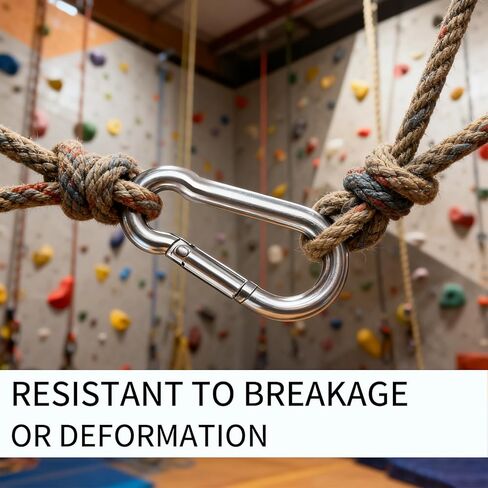 100 Pack M5 Spring Snap Hook Carabiner, Heavy Duty Galvanized Steel Quick Link Carabiner Clip, 200LBS Holding Capacity for Swing Hammock Travel Camping Fishing Hiking Gym Outdoor in Kuwait