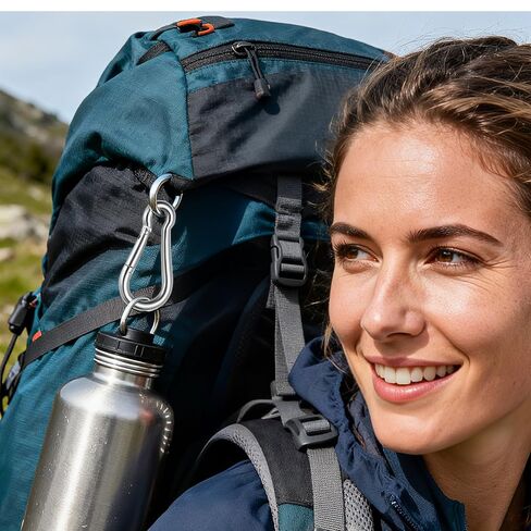 100 Pack M5 Spring Snap Hook Carabiner, Heavy Duty Galvanized Steel Quick Link Carabiner Clip, 200LBS Holding Capacity for Swing Hammock Travel Camping Fishing Hiking Gym Outdoor in Kuwait