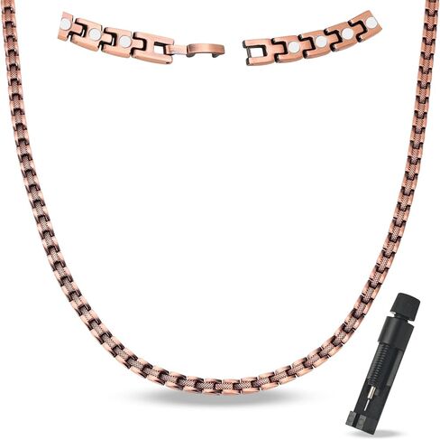 قلادة مغناطيسية للنحاس Magenergy للنساء مع مربع هدايا لمهدف عيد ميلاد الأم (Copper-Xo) in Kuwait