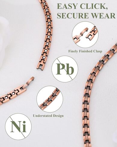 قلادة مغناطيسية للنحاس Magenergy للنساء مع مربع هدايا لمهدف عيد ميلاد الأم (Copper-Xo) in Kuwait