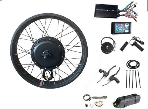 مجموعة أدوات الدراجة الكهربائية الدهون 60V/72V 2000W إطار كهربائي ثلج الدراجة الثلجية مجموعة محرك محرك محرك مع وحدة تحكم موجة Sabvoton ، وشاشة TFT UCK1 ، دولاب الموازنة 7 سرعات وذراع عزم الدوران (26inch*4.0 الخلفية) in Kuwait