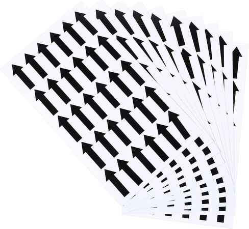 300PCS Arrow Stickers,Shimmeroo Small Arrow Stickers Coding Sign Decal for Flow Direction Inspection Defect Marking - 1.2x0.5inch,Black in Saudi Arabia