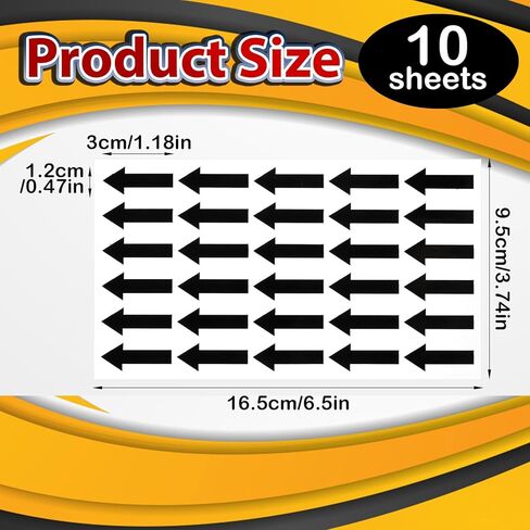 300PCS Arrow Stickers,Shimmeroo Small Arrow Stickers Coding Sign Decal for Flow Direction Inspection Defect Marking - 1.2x0.5inch,Black in Saudi Arabia