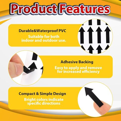 300PCS Arrow Stickers,Shimmeroo Small Arrow Stickers Coding Sign Decal for Flow Direction Inspection Defect Marking - 1.2x0.5inch,Black in Saudi Arabia