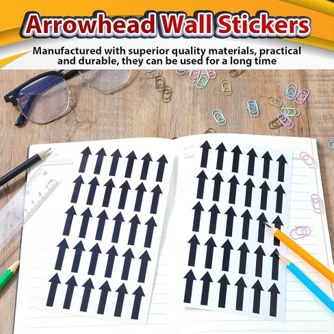 300PCS Arrow Stickers,Shimmeroo Small Arrow Stickers Coding Sign Decal for Flow Direction Inspection Defect Marking - 1.2x0.5inch,Black in Saudi Arabia