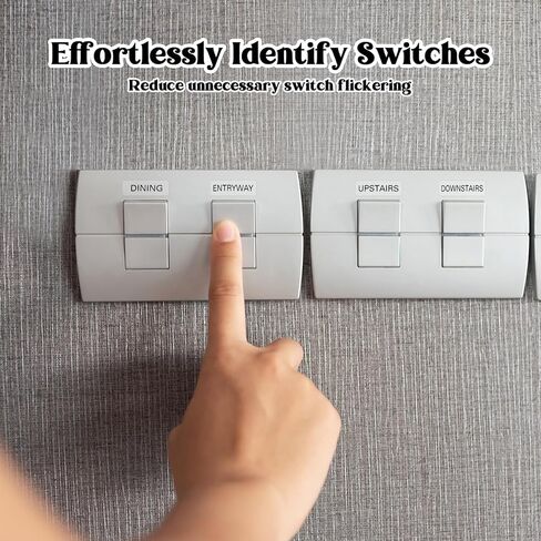 650 Pcs Light Switch Labels Stickers - Transparent Identification Light Switch Stickers - Vinyl Black Font for Home Office Electrical Panel Markers in Saudi Arabia