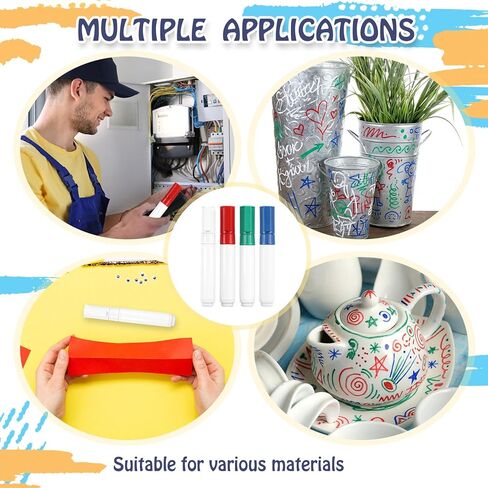 4 Pack Multiple Color Wire Marker Single Phase Set Waterproof Quick-Drying Marker Blue/red/White/Green in Saudi Arabia
