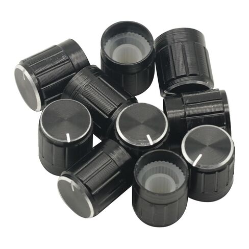 10PCS Black 6mm Potentiometer knob Caps Knurled Shaft Potentiometer Control Knob Diameter 15mmx17mm Aluminum Switch Knob in Saudi Arabia