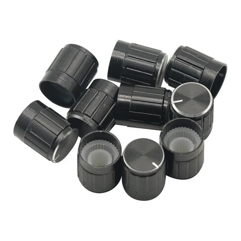 10PCS Black 6mm Potentiometer knob Caps Knurled Shaft Potentiometer Control Knob Diameter 15mmx17mm Aluminum Switch Knob in Saudi Arabia
