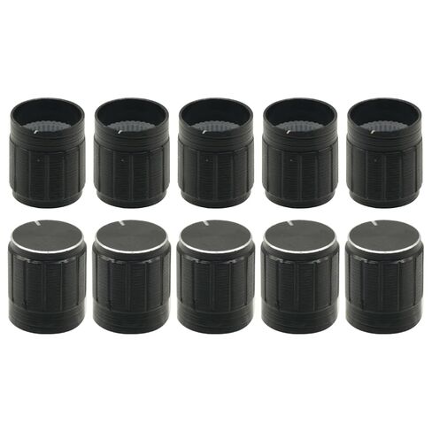 10PCS Black 6mm Potentiometer knob Caps Knurled Shaft Potentiometer Control Knob Diameter 15mmx17mm Aluminum Switch Knob in Saudi Arabia
