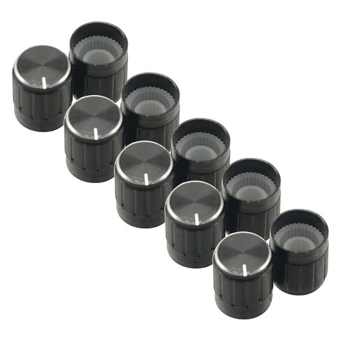 10PCS Black 6mm Potentiometer knob Caps Knurled Shaft Potentiometer Control Knob Diameter 15mmx17mm Aluminum Switch Knob in Saudi Arabia