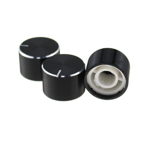 TAODAN 6PCS Black Aluminium Potentiometer Knob Knurled Shaft 6mm Shaft Diameter Rotating Knob 10x15mm for Controlling Volume Speed Sound in Saudi Arabia