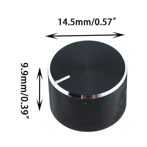 TAODAN 6PCS Black Aluminium Potentiometer Knob Knurled Shaft 6mm Shaft Diameter Rotating Knob 10x15mm for Controlling Volume Speed Sound in Saudi Arabia