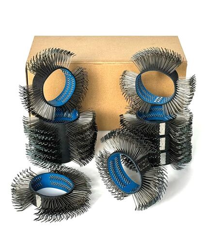 Abrasive Wire Wheel for Surface Blaster, 23mm Coarse Bristles Blasting Belt for Fast Rust, Paint, Corrosion Removal (0.7mm Carbon Spring Steel, 1 Count) in Kuwait