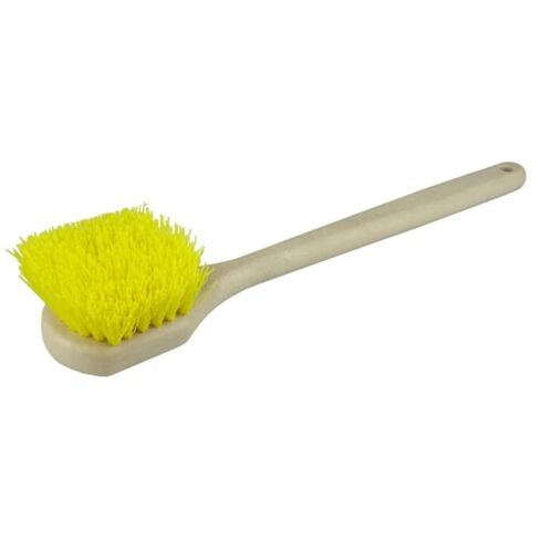 Weiler 79109 20" Utility Scrub Brush, Yellow Polypropylene Fill, Long Handle, Foam Block in Saudi Arabia