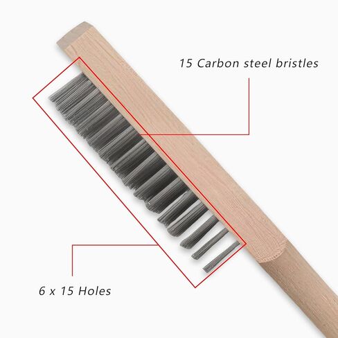 12 Pack 10.5 Inch Wire Brush, Stainless Steel Wire Brushes for Cleaning Rust, Wire Brush Set, Multi-Purpose Metal Brush for Slag & Rust Removal in Kuwait