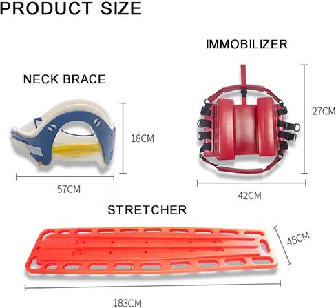 Emergency Rescue Spine Board, Water Floating Stretcher, Rescue Kit Comprehensive Emergency Support with Spine Board, Head Immobilizer, Neck Guard, Lightweight in Saudi Arabia