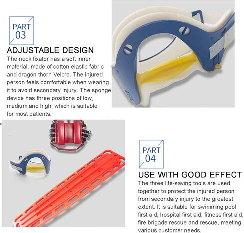 Emergency Rescue Spine Board, Water Floating Stretcher, Rescue Kit Comprehensive Emergency Support with Spine Board, Head Immobilizer, Neck Guard, Lightweight in Saudi Arabia
