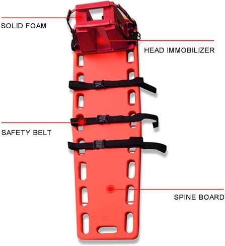 Emergency Rescue Spine Board, Water Floating Stretcher, Rescue Kit Comprehensive Emergency Support with Spine Board, Head Immobilizer, Neck Guard, Lightweight in Saudi Arabia