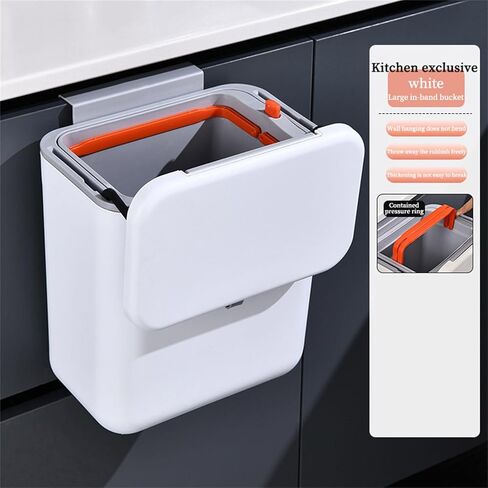 Wall Mounted Garbage Bin with Lid Kitchen Compost Bin for Kitchen and Bathroom Organization in Kuwait