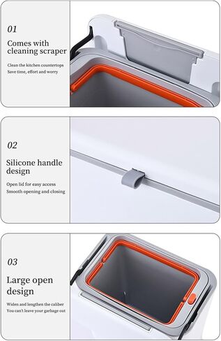 Wall Mounted Garbage Bin with Lid Kitchen Compost Bin for Kitchen and Bathroom Organization in Kuwait