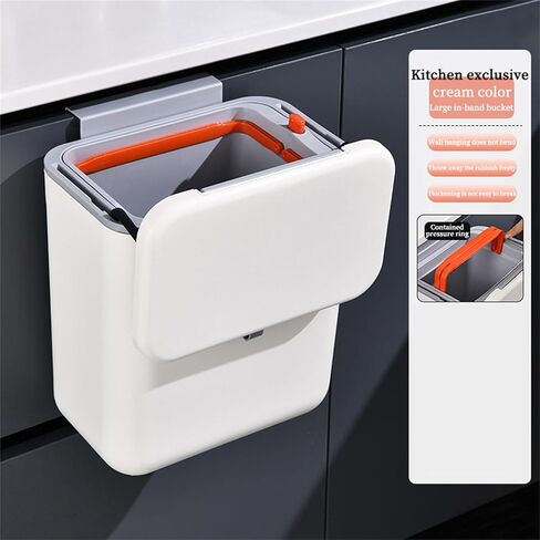 Wall Mounted Garbage Bin with Lid Kitchen Compost Bin for Kitchen and Bathroom Organization in Kuwait