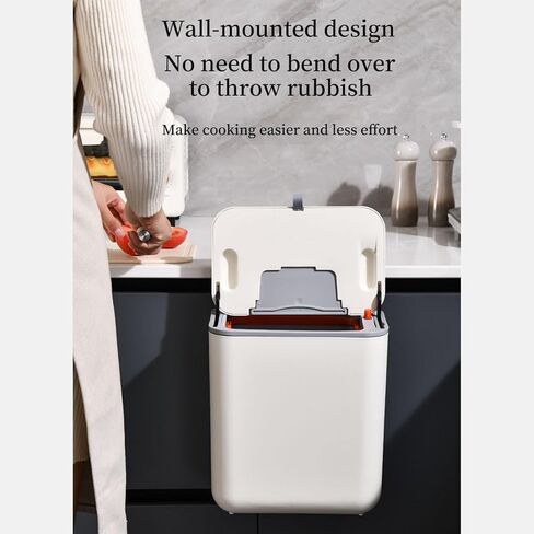 Wall Mounted Garbage Bin with Lid Kitchen Compost Bin for Kitchen and Bathroom Organization in Kuwait