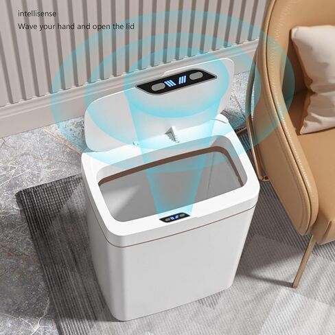Intelligent Waste Bin with Sensors Lid Large Capacity 15L/18L Automatic Garbage Can for Domestic and Workplace Use in Saudi Arabia