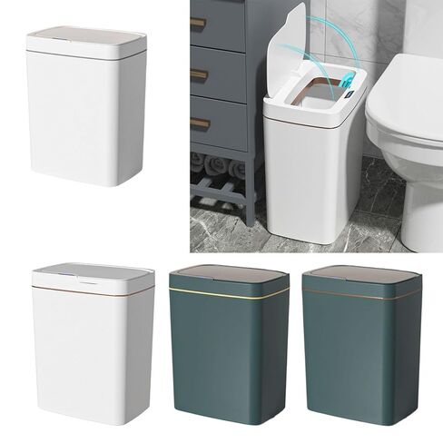 Intelligent Waste Bin with Sensors Lid Large Capacity 15L/18L Automatic Garbage Can for Domestic and Workplace Use in Saudi Arabia