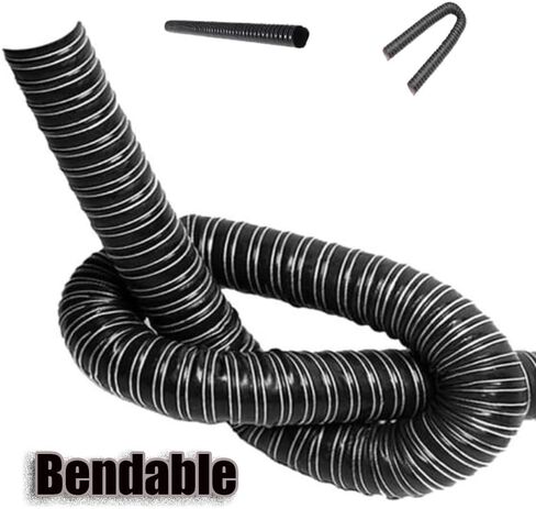 13ft Automotive Air Duct Hose - Flexible Silicone Dryer Vent with Clamps for Brake Cooling, 3" & 2" Compatibility, Durable Black Ducting for Optimal Performance in Saudi Arabia