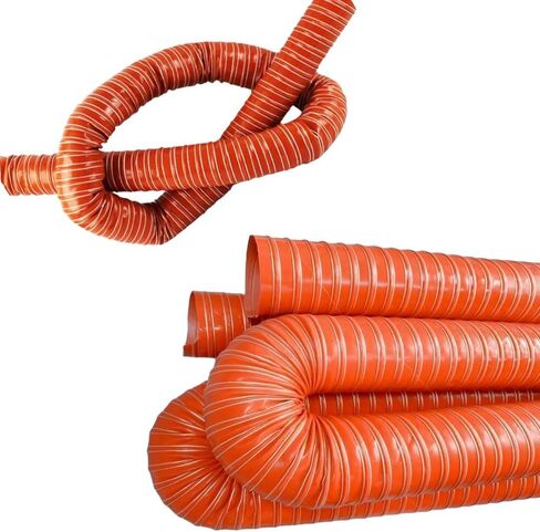 Heat Resistant Silicone Duct Hose for Brake Cooling & Exhaust, Insulated Air Ducting Pipe, 3ft-13ft Adjustable Length (2m x 63mm) - Ideal for Industrial & Dryer Vent Applications in Saudi Arabia