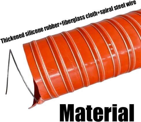 Heat Resistant Silicone Duct Hose for Brake Cooling & Exhaust, Insulated Air Ducting Pipe, 3ft-13ft Adjustable Length (2m x 63mm) - Ideal for Industrial & Dryer Vent Applications in Saudi Arabia