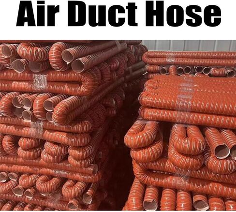 Heat Resistant Silicone Duct Hose for Brake Cooling & Exhaust, Insulated Air Ducting Pipe, 3ft-13ft Adjustable Length (2m x 63mm) - Ideal for Industrial & Dryer Vent Applications in Saudi Arabia