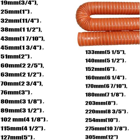 Heat Resistant Silicone Duct Hose for Brake Cooling & Exhaust, Insulated Air Ducting Pipe, 3ft-13ft Adjustable Length (2m x 63mm) - Ideal for Industrial & Dryer Vent Applications in Saudi Arabia