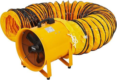 مروحة عادم منفاخ فائدة مقاس 12 بوصة، مروحة تهوية صناعية محمولة عالية السرعة 3500 قدم مكعب في الدقيقة مع خرطوم قناة بطول 32.8 قدم، مستخرج دخان محرك الهواء عالي التحمل للسندرات والأقبية وورش العمل والمرآب in Kuwait