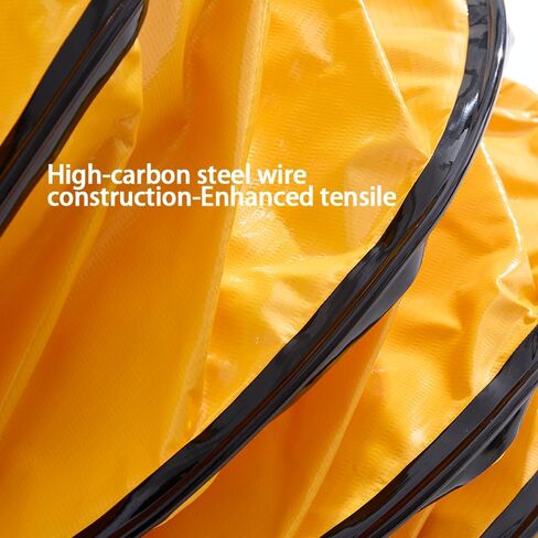 16ft PVC Flexible Ducting Hose Retracts Into Self-Contained Carry Bag, 12Inch Flame Retardant HVAC Ducting with Adjustable Belt for Ventilation & Exhaust (12inch x 16ft w/bag) in Kuwait