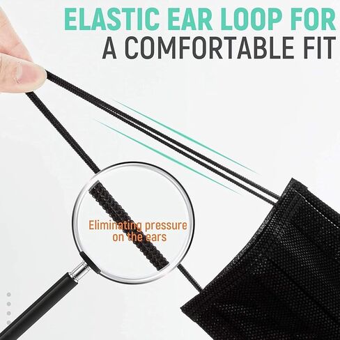 50 PCs Butterfly Disposable Face_Mask for Women,3 Ply Adults Black Butterfly_Mask With Floral Design Fashion Facemask Women Men in Kuwait